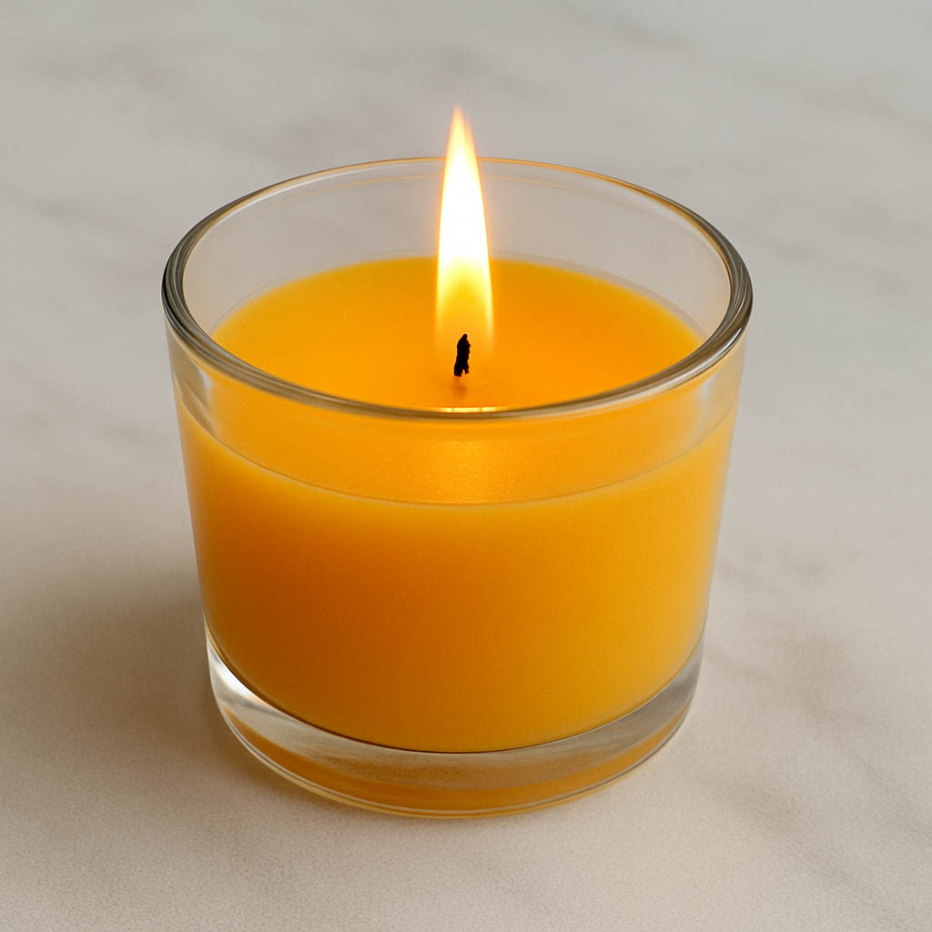 Velas en vaso amarillo