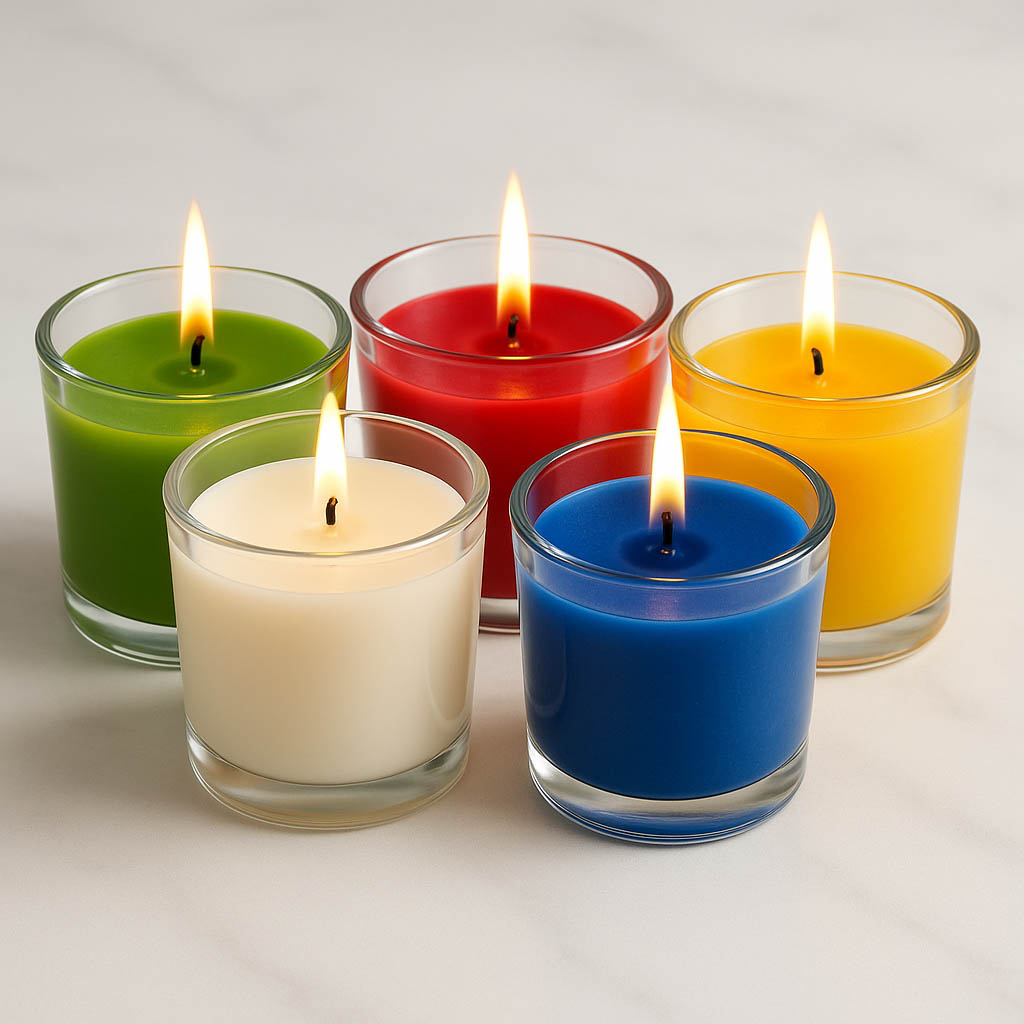 Velas en vaso colores