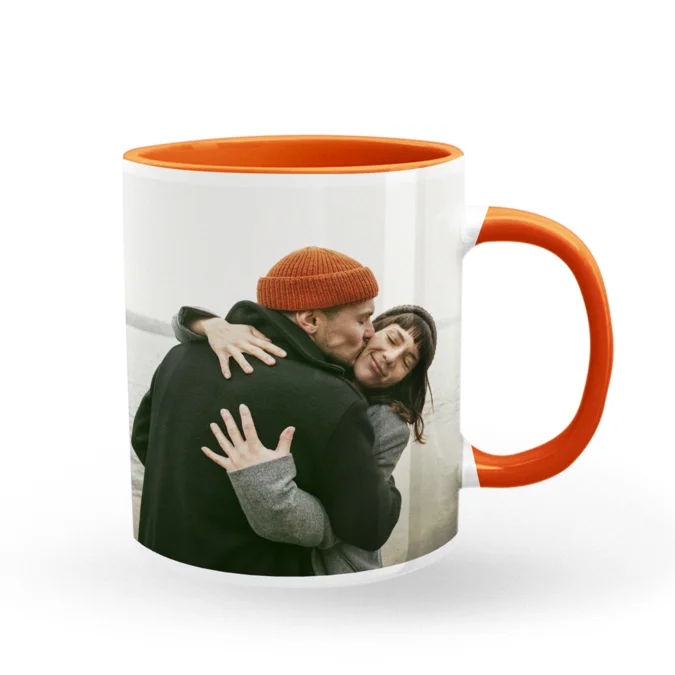 Naranja taza personalizada cerámica