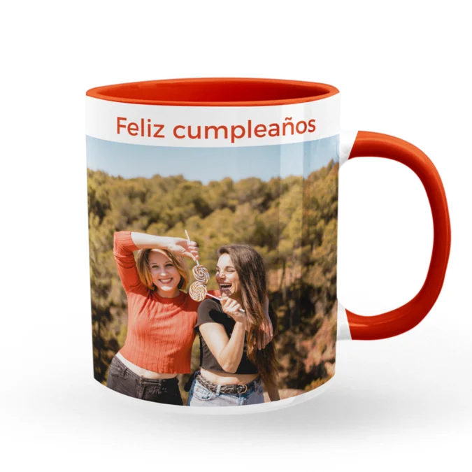 Roja taza personalizada cerámica