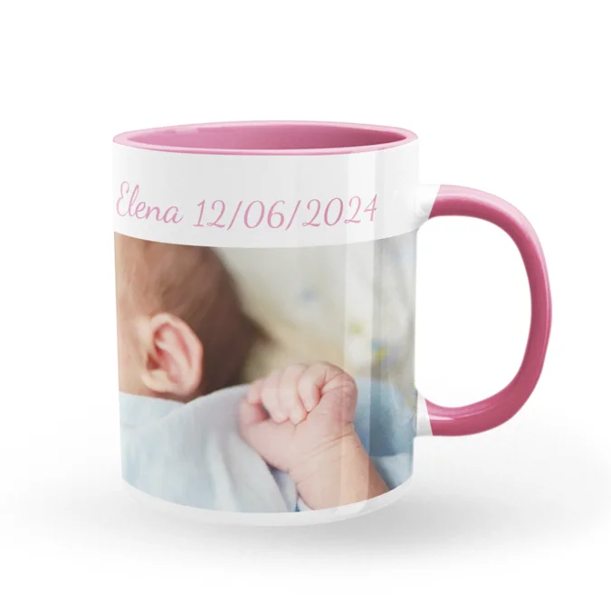 Rosa taza personalizada cerámica