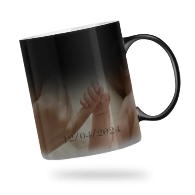 taza mágica media bebé con texto taza mágica personalizable