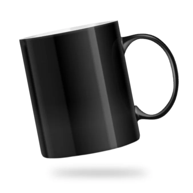 taza mágica negra (fondo blanco) taza mágica personalizable